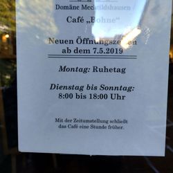 Café Bohne - Öffnungszeiten