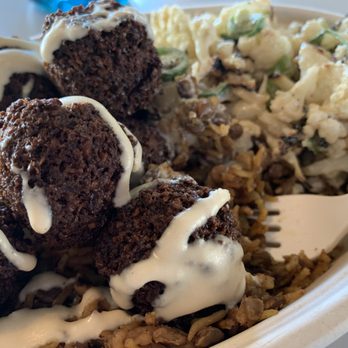Sababa - Falafel rice bowl + roasted cauliflower - Middle Eastern Near Me - San Francisco, California