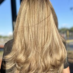 Crowning Glory Hair Studio - Full Head Highlight. Extremely thick hair. Created by Miranda.