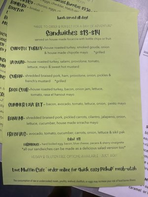 Menu photo 1 Love Muffin Cafe Moab, UT Menu photo 1 Love Muffin Cafe Moab, UT
