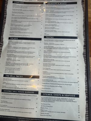 Menu photo 1 The Mill House Kitchen & Bar Torrington, CT