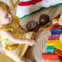 Union Village Montessori School - Music, a balance between mind and body while trying to refine coordination & precision.