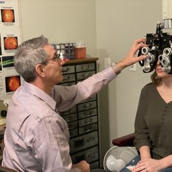 Prosser Eye Care - Dr Seidel during an optometry exam with a patient.