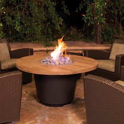 BBQ's Gallery - Cosmopolitan French Barrel Oak Fire Table. Base color options available.
