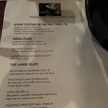 Catch Restaurant - Menu - Seafood Near Me - Wilmington, North Carolina Catch Restaurant - Menu - Seafood Near Me - Wilmington, North Carolina