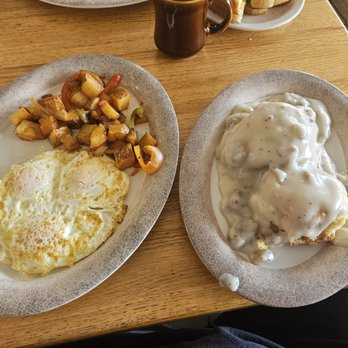 Scrambled - Biscuits and Gravy with eggs and potatoes. - Breakfast & Brunch Near Me - Bakersfield, California