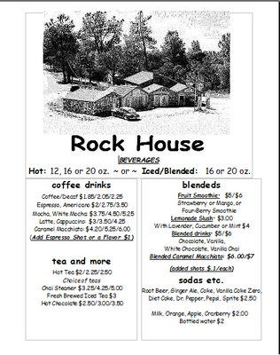 Menu photo 1 Rock House Dining & Espresso  Oroville, CA