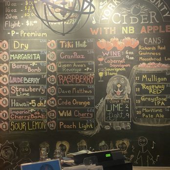 York County Cider - Menu board - Cideries Near Me - Fredericton, New Brunswick York County Cider - Menu board - Cideries Near Me - Fredericton, New Brunswick