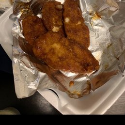 Our "boneless breaded wings" that are actually chicken strips! Our "boneless breaded wings" that are actually chicken strips!