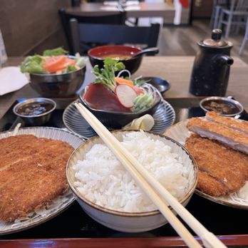 Yo Sushi - 3 Items - Chicken Katsu, Ton Katsu, Sashimi App with rice, salad, and miso soup - Japanese Near Me - Pinole, California