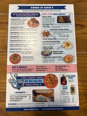 Menu photo 2 David's Catfish House Thomasville, AL