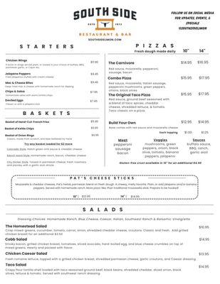 Menu photo 2 South Side Restaurant & Bar Limon, CO Menu photo 2 South Side Restaurant & Bar Limon, CO