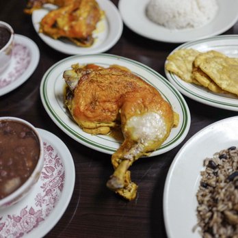 Rincon Español Restaurant - Roast chicken, tostones all the rice and beans - Spanish Near Me - Union City, New Jersey