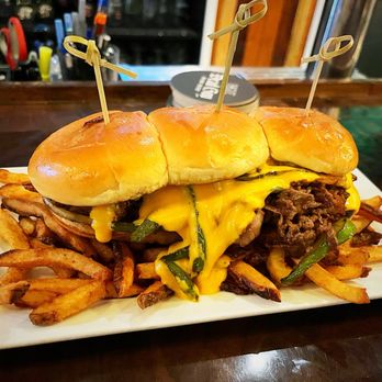 BREW'd Craft Pub - Slider Trio (Cheese Steak) - Gastropubs Near Me - Honolulu, Hawaii