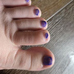 Nail Bar - Parts with no polish and splotchy chunks of polish