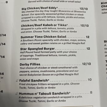 Fast Eddy's Quick Mideast - Menu is many pages and this is just one - Middle Eastern Near Me - Jacksonville, Florida