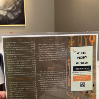 White Peony - Menu - Chinese Near Me - Tracy, California