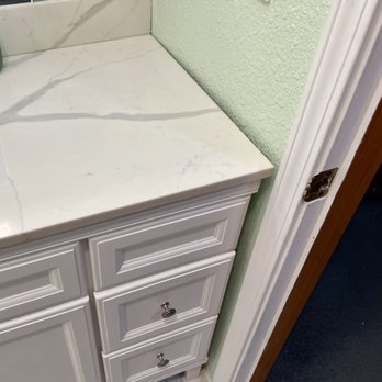 Moore Exclusive - Gap between wall and vanity - General Contractors Near Me Moore Exclusive - Gap between wall and vanity - General Contractors Near Me