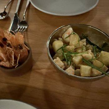 Range Life - shrimp with celery root, oil and vinegar - Desserts Near Me - Livermore, California Range Life - shrimp with celery root, oil and vinegar - Desserts Near Me - Livermore, California