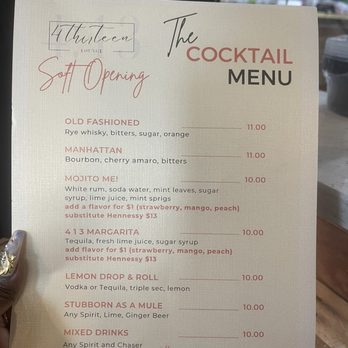 4 Thirteen Lounge - Menu - Cocktail Bars Near Me - Brooklyn, New York 4 Thirteen Lounge - Menu - Cocktail Bars Near Me - Brooklyn, New York