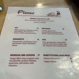 Pizza menu in addition to main menu Pizza menu in addition to main menu