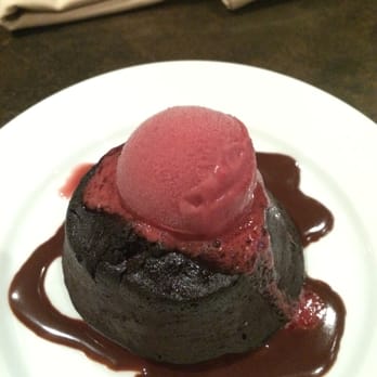 Esteban Restaurant - Chocolate Cake w/Rasberry Sorbet - Spanish Near Me - Monterey, California Esteban Restaurant - Chocolate Cake w/Rasberry Sorbet - Spanish Near Me - Monterey, California