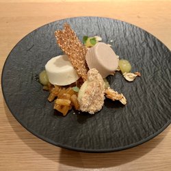 Bussia - Coconut almond panna cotta with pineapple and sesame
