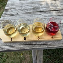 Beachaven Vineyards & Winery - Wine Flight 1. Moscato 2. Heavenly Peach 3. Cumberland White 4. Red Muscadine