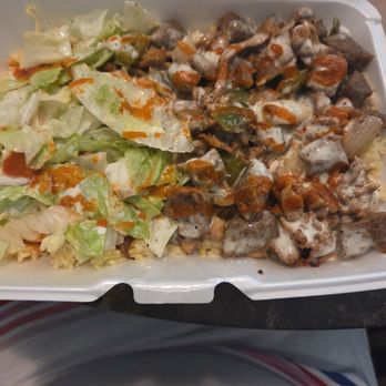 Macon halal eats - I was torn today because the wraps are really good too but I got the lamb & chicken platter with a beef patty to eat in route home. - Food Trucks Near Me - Macon, Georgia Macon halal eats - I was torn today because the wraps are really good too but I got the lamb & chicken platter with a beef patty to eat in route home. - Food Trucks Near Me - Macon, Georgia