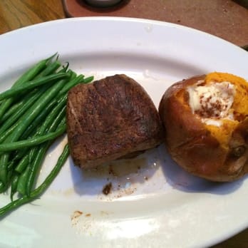 Outback Steakhouse - 9oz Sirloin Special (med-rare) with two sides (green beans & sweet potato with butter and cinnamon) - Steakhouses Near Me - Arcadia, California Outback Steakhouse - 9oz Sirloin Special (med-rare) with two sides (green beans & sweet potato with butter and cinnamon) - Steakhouses Near Me - Arcadia, California