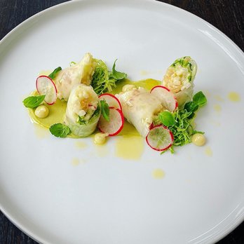 Abode Fine Dining - Smoked trout spring roll, avocado - Personal Chefs Near Me Abode Fine Dining - Smoked trout spring roll, avocado - Personal Chefs Near Me