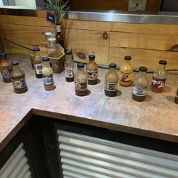 Frontier BBQ & Smokehouse - Probably the best assortment of all kinds of artisanal BBQ sauces I have ever come across.