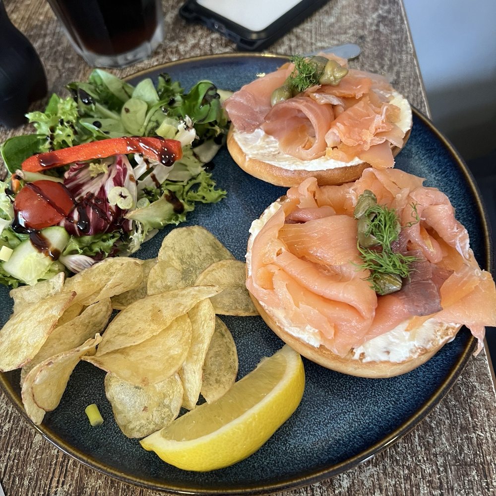 Dolly's - Salmon and cream cheese bagel. - Coffee & Tea Near Me - Midlothian, MLN