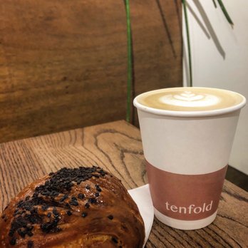 Tenfold Coffee - Vanilla latte and chocolate croissant - Coffee & Tea Near Me - Houston, Texas Tenfold Coffee - Vanilla latte and chocolate croissant - Coffee & Tea Near Me - Houston, Texas