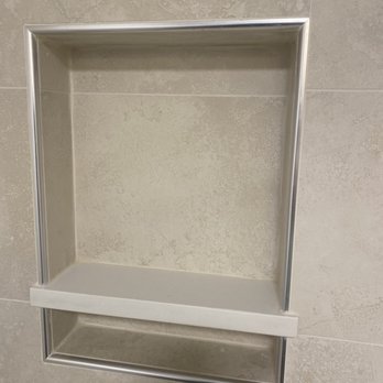 VanRossun Contracting - VanRossun built a special shower niche. I love the 'silver' finish. - General Contractors Near Me - Austin, Texas