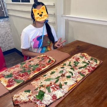 Jules Thin Crust - Smaller pizza is my vegan one, and larger one is my sister's Margherita - Pizza Near Me - Princeton, New Jersey