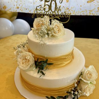 Sunny Bakery - 50th anniversary cake (flowers and topper from me) - Bakeries Near Me - San Gabriel, California Sunny Bakery - 50th anniversary cake (flowers and topper from me) - Bakeries Near Me - San Gabriel, California