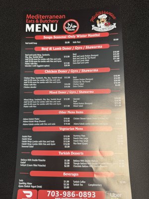 Menu photo 1 Mediterranean Eats & Butchery Woodbridge, VA
