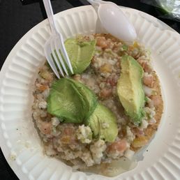 Friend order Shrimp Tostada.
