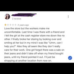 Francesca's - The manager, who I met, complaining about the store she's worked at for years. Not very professional.