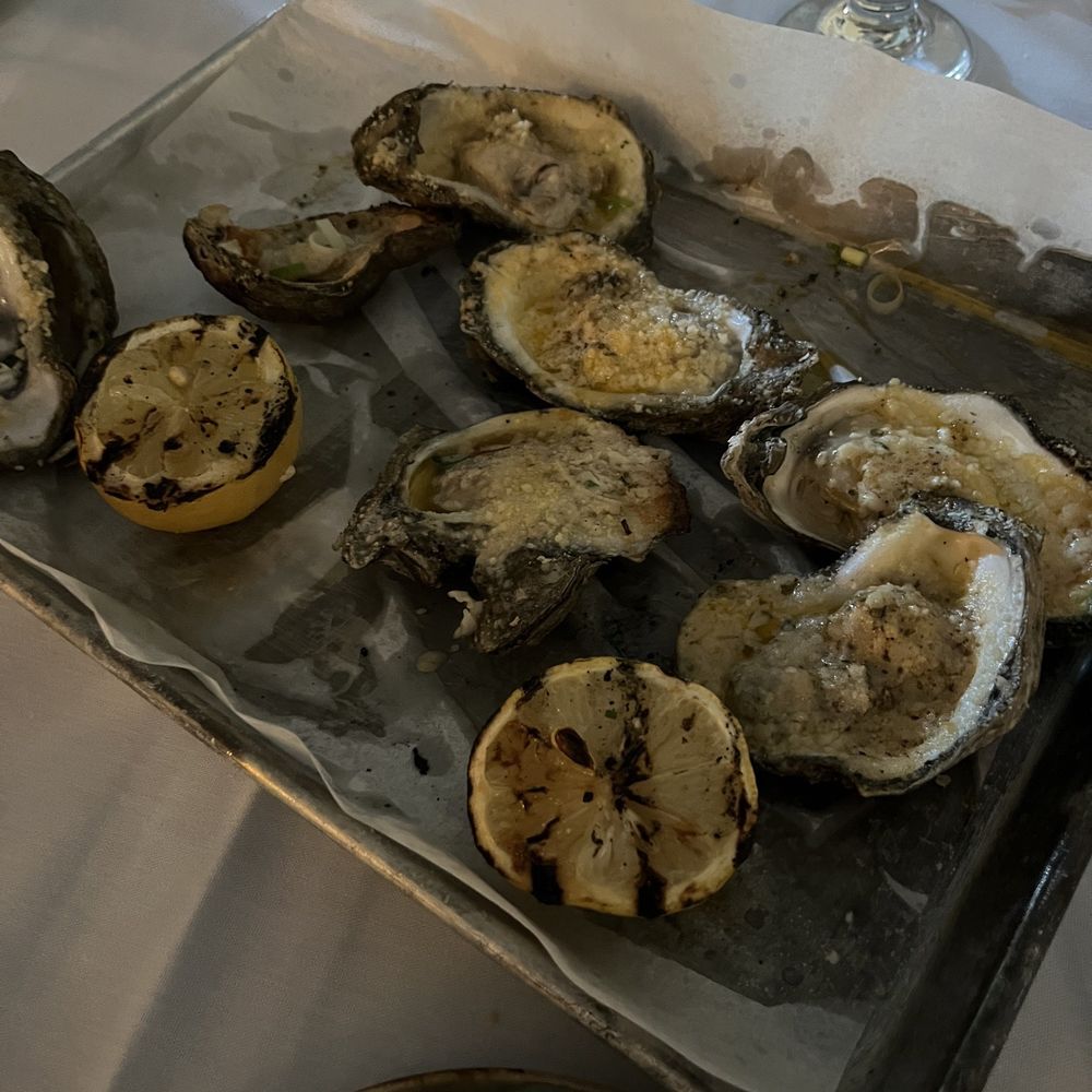 Palmettos on the Bayou - Chargrilled oysters were among the top 3 we've experienced.  Took this pic too late to show the French bread slices. Fantastic. - Cajun/Creole Near Me - Slidell, Louisiana
