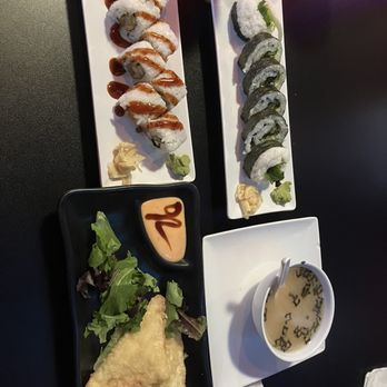 Rock N Roll Sushi - Crispy Crab Wontons Veggie Roll Miso Soup Shrimp Tempura Roll - Sushi Bars Near Me - Rome, Georgia Rock N Roll Sushi - Crispy Crab Wontons Veggie Roll Miso Soup Shrimp Tempura Roll - Sushi Bars Near Me - Rome, Georgia