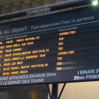 Gare de Nice-Ville - big board - Train Stations Near Me - Nice, 06