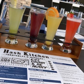 Hash Kitchen - Mimosa Flight - kiwi, blueberry, orange and strawberry - Breakfast & Brunch Near Me - Peoria, Arizona