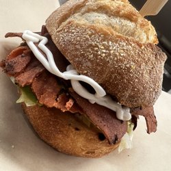 The Hidden Chickpea - B.A.L.T = vegan bacon, avocado, lettuce, tomato & everything seasoning