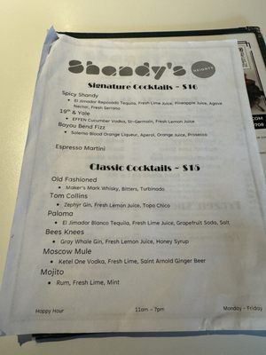 Menu photo 1 Shandy's Houston, TX Menu photo 1 Shandy's Houston, TX