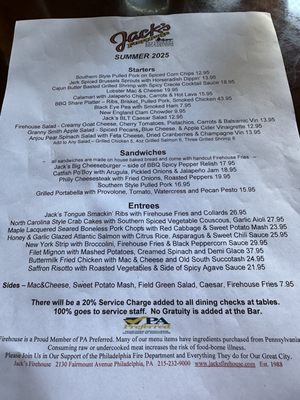 Menu photo 5 Jack's Firehouse Philadelphia, PA Menu photo 5 Jack's Firehouse Philadelphia, PA