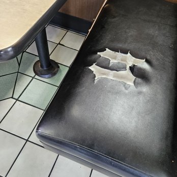 Arby's - Torn Seat Cushion in Booth - Fast Food Near Me - Redlands, California Arby's - Torn Seat Cushion in Booth - Fast Food Near Me - Redlands, California