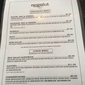 Eggslut - Menu. - Breakfast & Brunch Near Me - Los Angeles, California Eggslut - Menu. - Breakfast & Brunch Near Me - Los Angeles, California