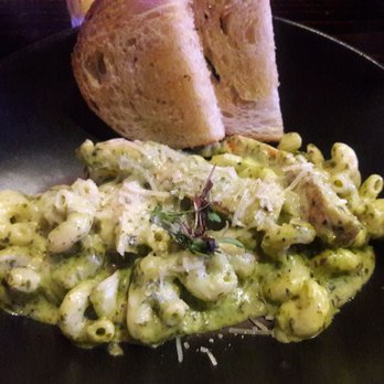 The Lola - The "Chicken Pesto Alfredo" ($14), has "Elbow pasta, house made Pesto Alfredo, served with garlic bread." (We requested it split for two.) - Cocktail Bars Near Me - Glendale, Arizona